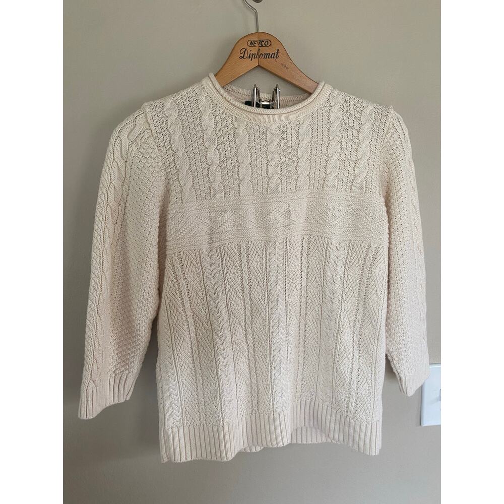 Lauren Ralph Lauren womens cream fisherman sweater XL (fits smaller also)